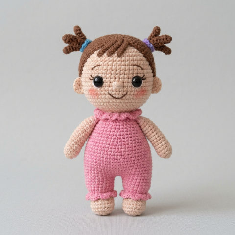 Örgü amigurumi kız bebek